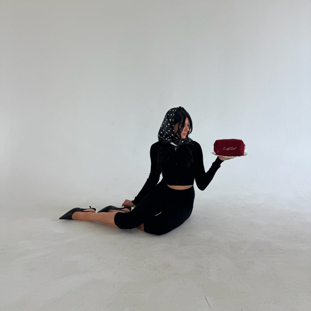 Lucky Girl Pouch- Burgundy