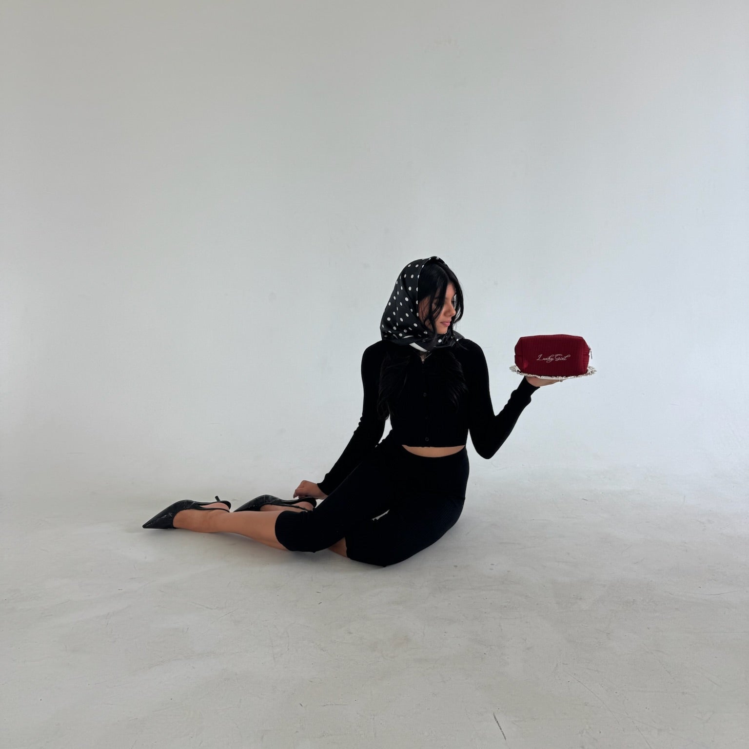 Lucky Girl Pouch- Burgundy