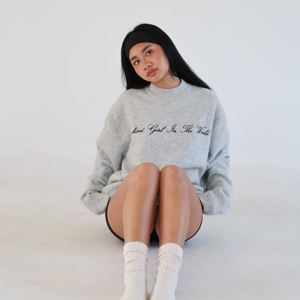 The Lucky Girl Sweater in gray