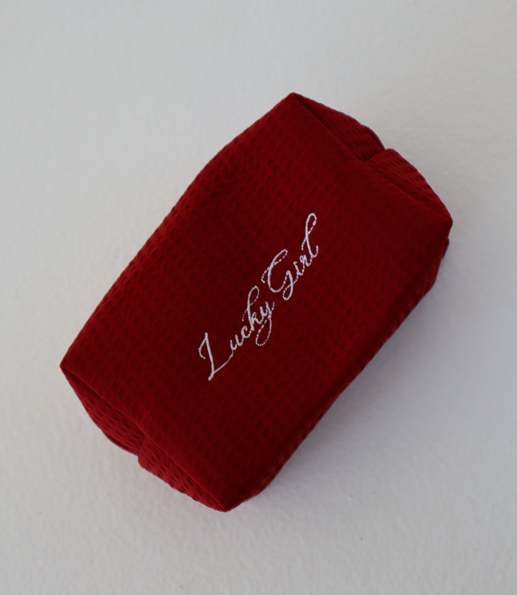 Lucky Girl Pouch- Burgundy