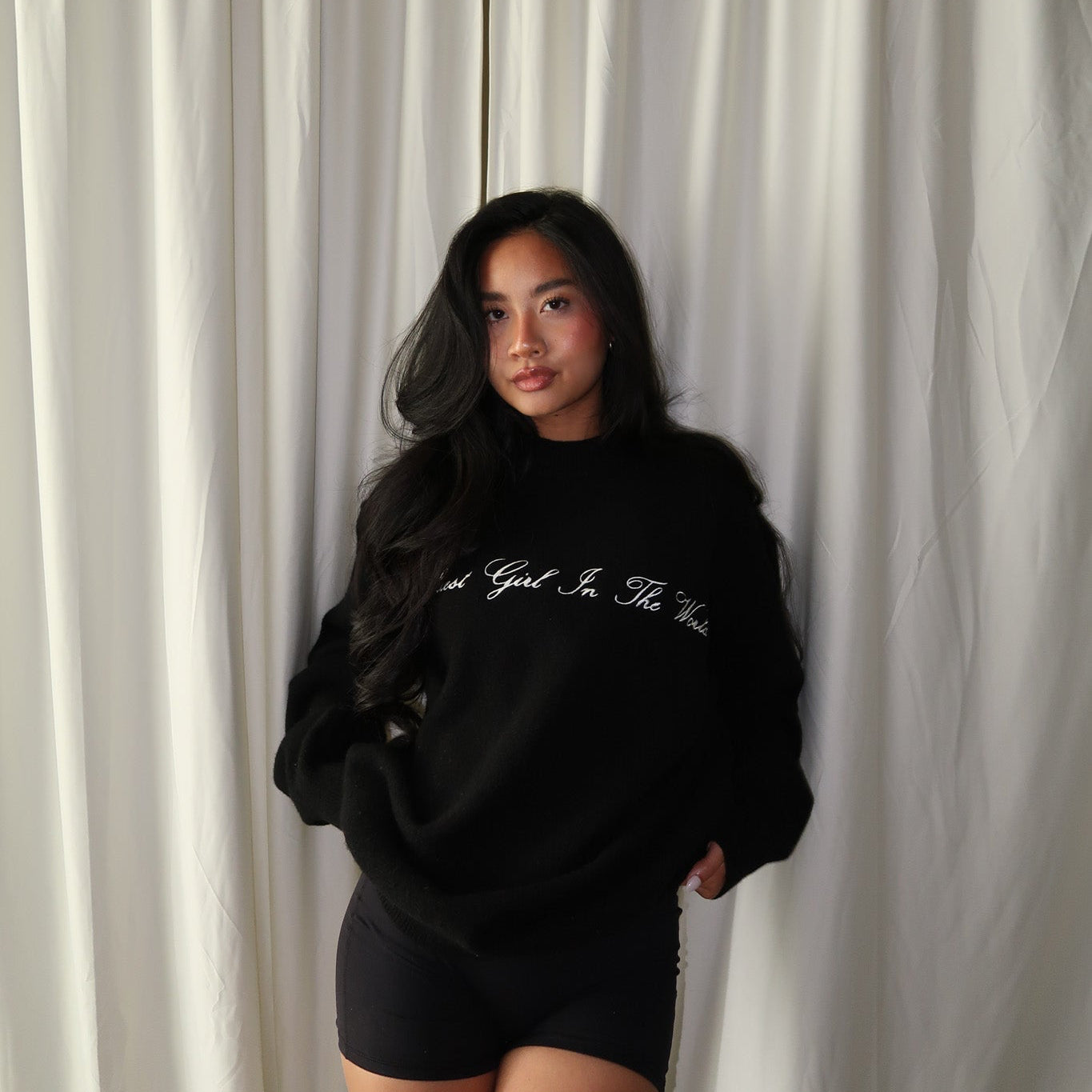 The Lucky Girl Sweater in black